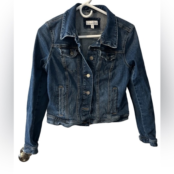 LOFT denim jacket button up size Small medium wash blue - Picture 1 of 13